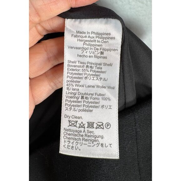 J.crew belted wool blend coat black preppy classic money sz 0P - Picture 6 of 7